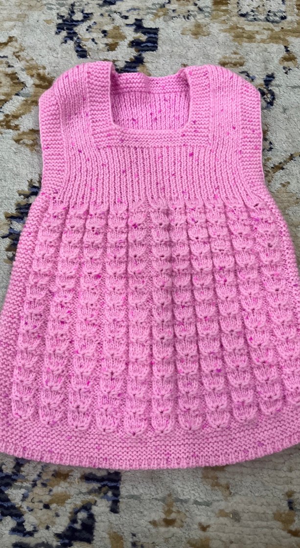 Kız Çocuk Pembe Örgü Kolsuz Süveter - Görsel 2