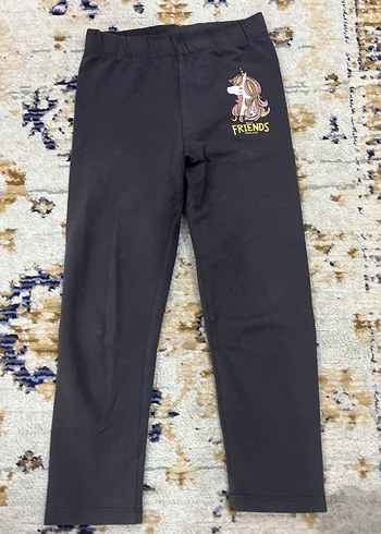 Kız Çocuk Gri Baskılı Street Wear Tayt - Görsel 2