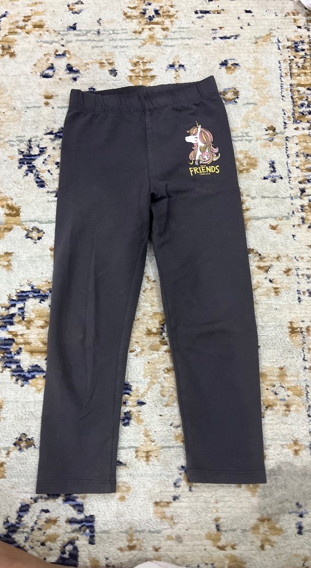 Kız Çocuk Gri Baskılı Street Wear Tayt - Görsel 2