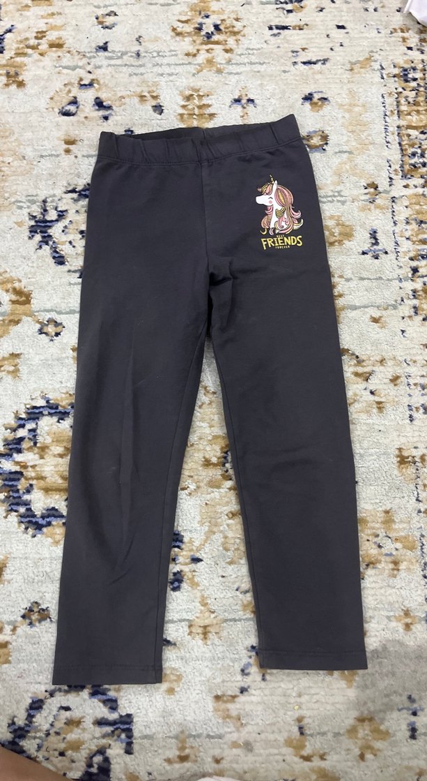 Kız Çocuk Gri Baskılı Street Wear Tayt - Görsel 3