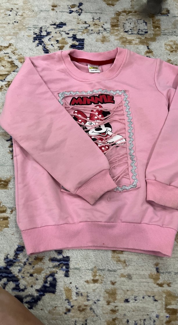 Kız Çocuk Pembe Minnie Baskılı Sweatshirt - Görsel 3