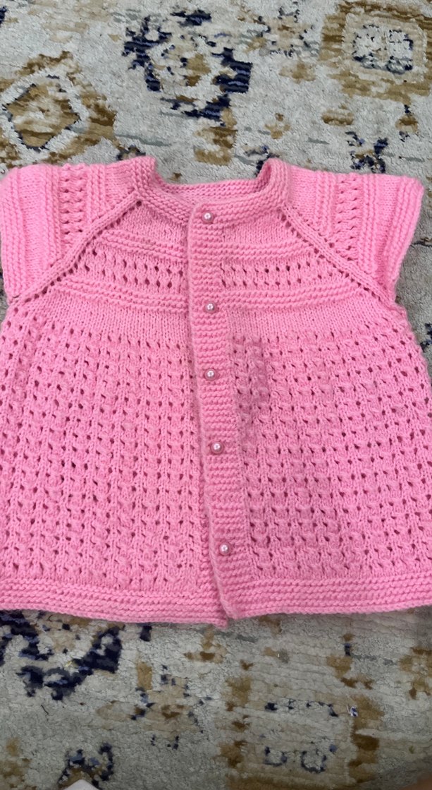 Kız Çocuk Pembe Örgü Kolsuz Hırka - Görsel 2