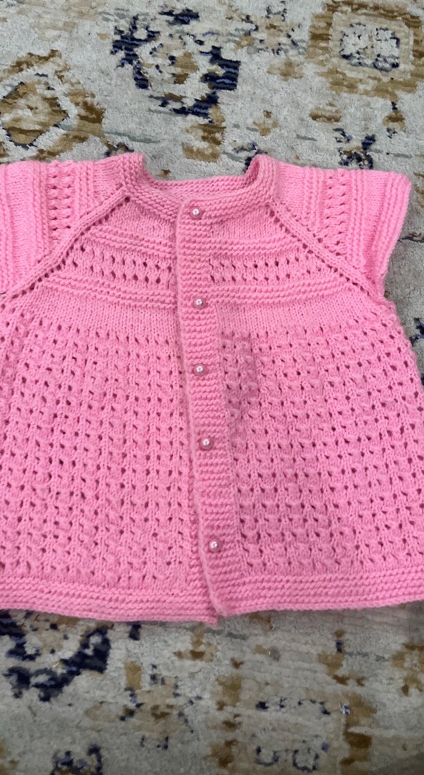 Kız Çocuk Pembe Örgü Kolsuz Hırka - Görsel 3