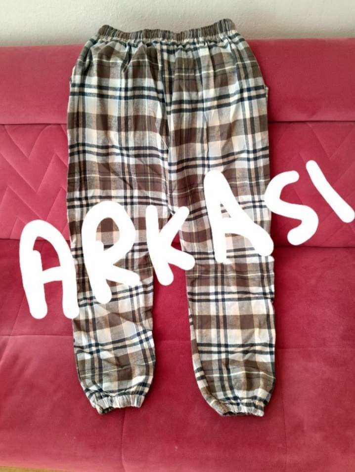 Ekose pamuklu kumaş bay bayan - Görsel 3