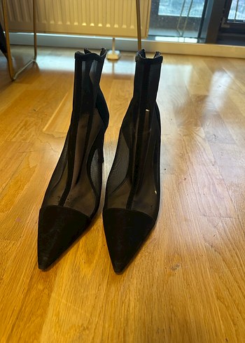 Zara Siyah transparan Detaylı Stiletto Bot