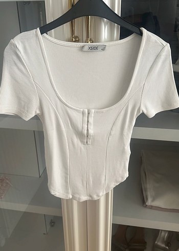 XSIDE Beyaz Korse crop