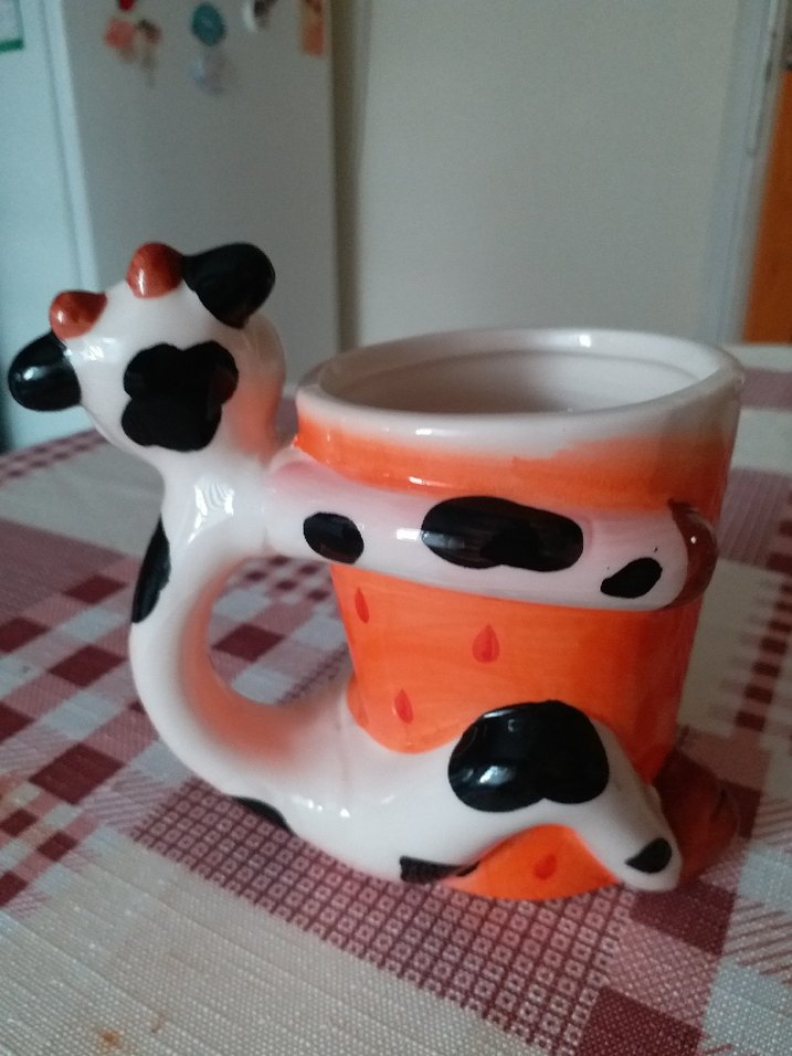 Renkli İnek Figürlü Seramik Kupa - Görsel 2