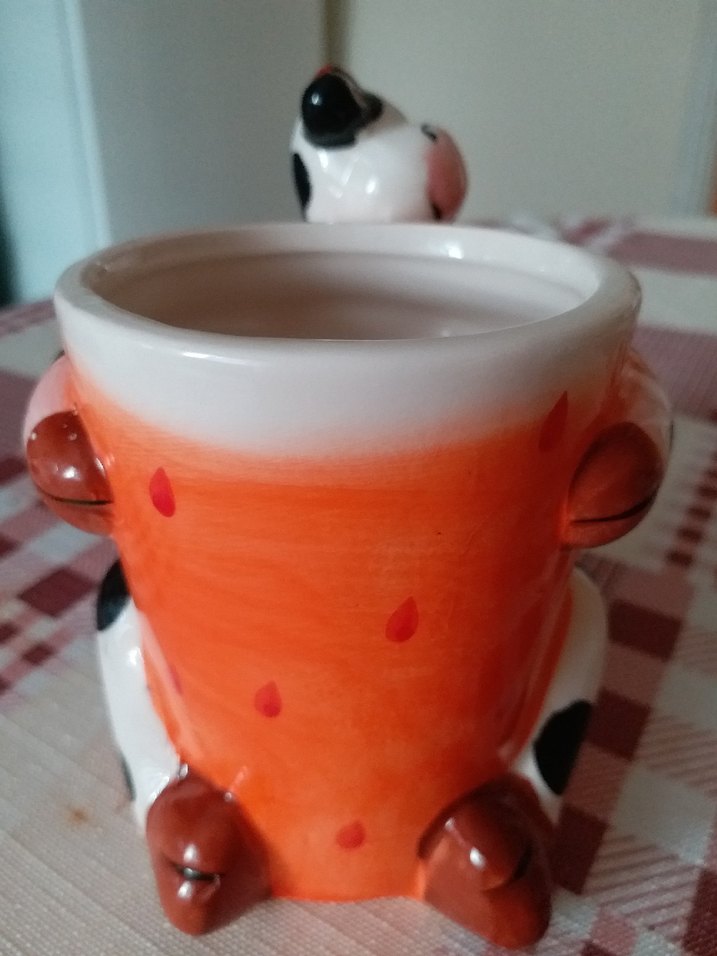 Renkli İnek Figürlü Seramik Kupa - Görsel 3