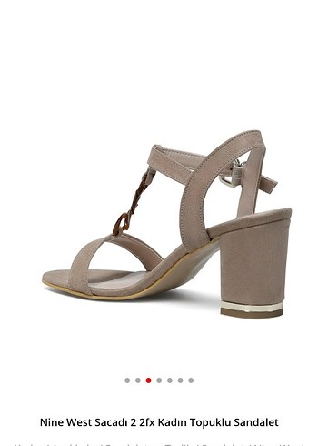 36 Beden Nine West Bej Süet Topuklu Sandalet