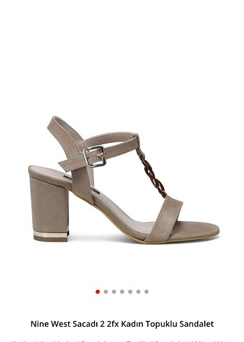 Nine West Bej Süet Topuklu Sandalet