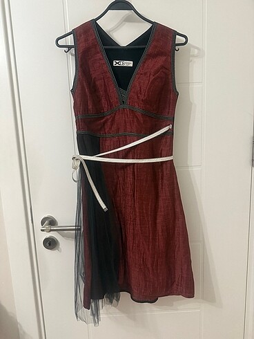 Derishow 36 bordo elbise