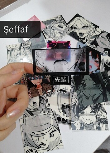 Şeffaf manga sticker seti 