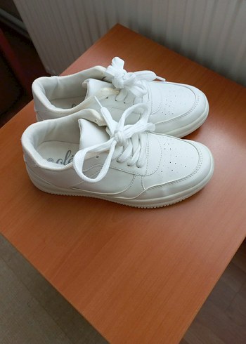 Beyaz Kadın Spor Ayakkabı Wedge Topuklu