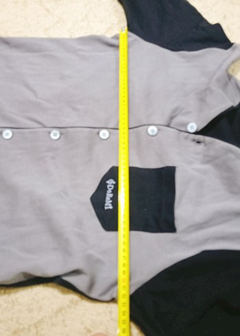 Gri Siyah Düğmeli pijama Erkek üstü - Görsel 3