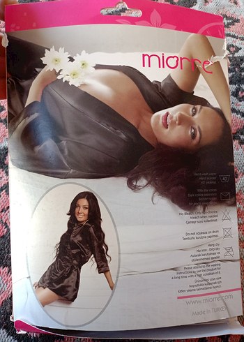 Siyah Parlak saten sabahlık - Görsel 4