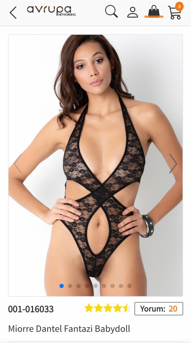 Siyah Dantel Detaylı Gotik Monokini - Görsel 2