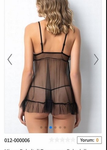 Miorre Siyah Dantelli Mini Halter Yaka Gecelik