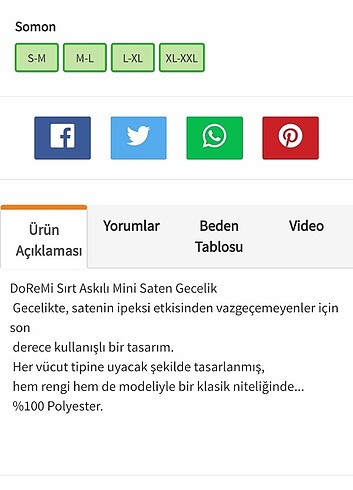 xxl Beden pembe Renk Doremi mini gecelik