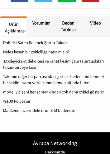 l Beden Saten şurtlu takım