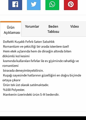 xl Beden Saten fırfırlı sabahlık