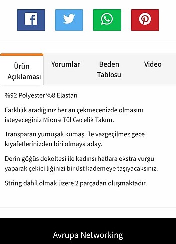 l Beden İnce askılı gecelik