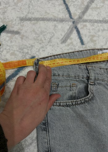 Gri ve Mavi çift renk  Kadın Jean Pantolon - Görsel 6