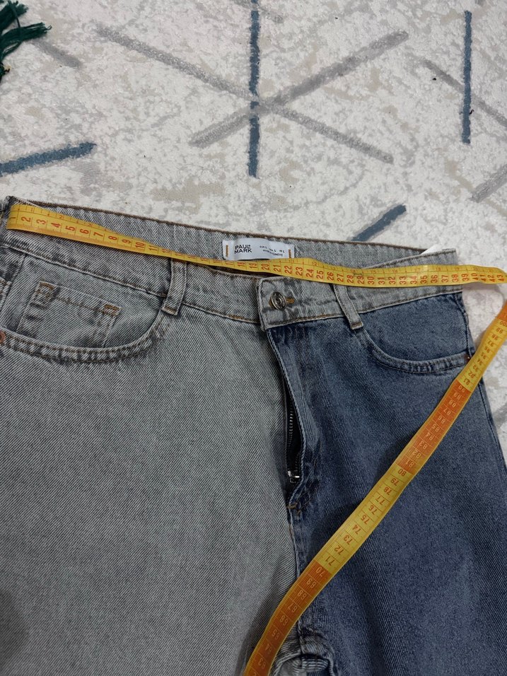 Gri ve Mavi çift renk  Kadın Jean Pantolon - Görsel 5