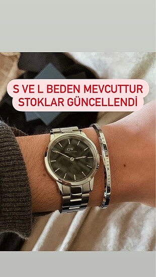 Sıfır orijinal kutusuz Daniel Wellington bileklik