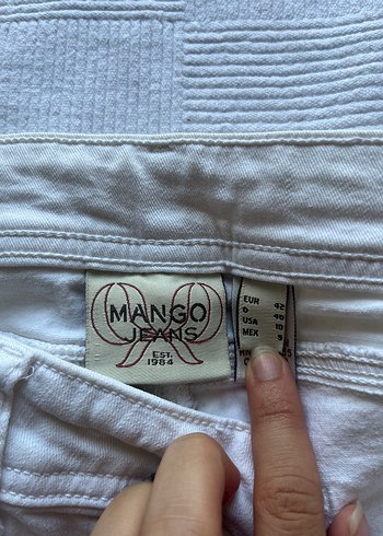 Mango Beyaz Kadın Denim Rahat Kesim Pantolon