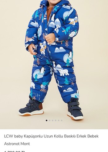 Kapüşonlu Bebek Kayak Tulumu,  3-6 Ay ASTRONOT TULUM - Görsel 9