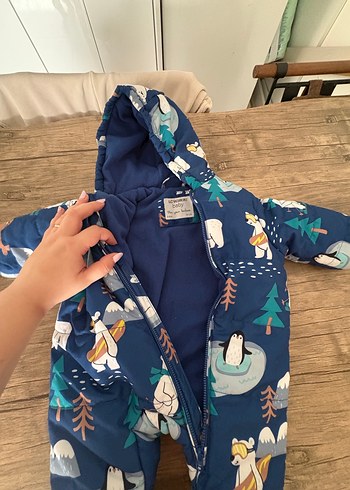 Kapüşonlu Bebek Kayak Tulumu,  3-6 Ay ASTRONOT TULUM - Görsel 6