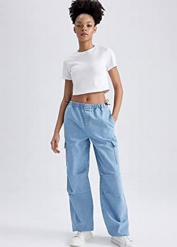 DeFacto Kadın Jean Kargo Pantolon - Görsel 4