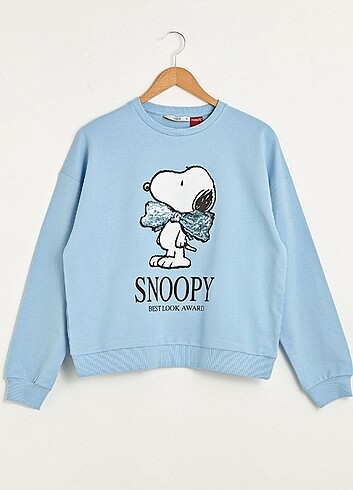 LCW Snoopy Peanut Mavi Sweatshirt 