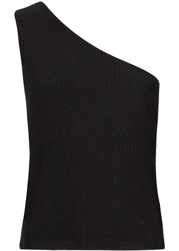 Miss Murem Tek Omuzlu Siyah Kadın Atlet - Görsel 2