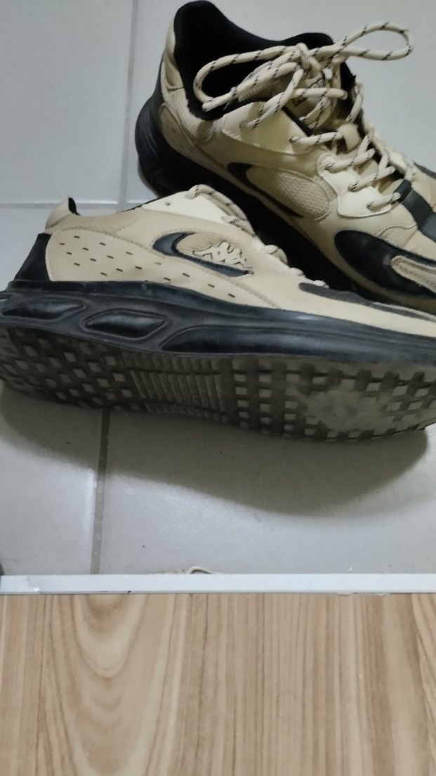 Bej Gri Erkek Spor Ayakkabı Bağcıkları - Görsel 5