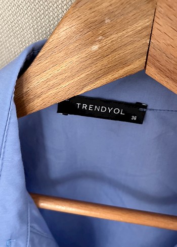 Trendyol & Milla Mavi Düğmeli Keten Gömlek