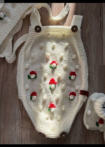 H&M Örgü bebek body takım