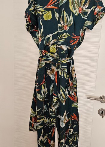 Zara M Yeşil Desenli Uzun Bohem Tulum - Görsel 4