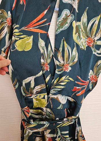 Zara M Yeşil Desenli Uzun Bohem Tulum - Görsel 3