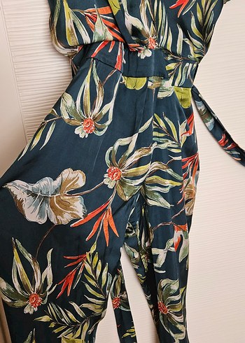 Zara M Yeşil Desenli Uzun Bohem Tulum - Görsel 6