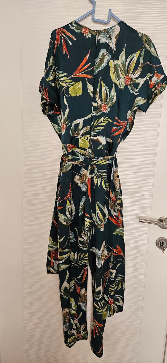 Zara M Yeşil Desenli Uzun Bohem Tulum - Görsel 4