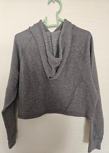 H&M S beden gri Kapüşonlu Kadın Sweatshirt - Görsel 4