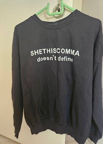 Kostebek M beden Siyah Baskılı Uzun Kollu Kadın Sweatshirt - Görsel 3