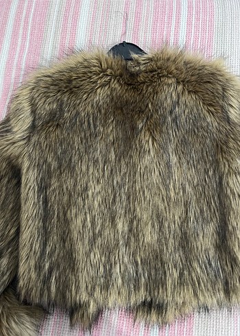 Zara Kahverengi Suni Kürk Detaylı Midi Ceket