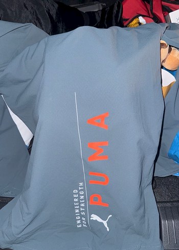 Gri Puma Fermuarlı uzun kollu Erkek Yağmurluk - Görsel 6