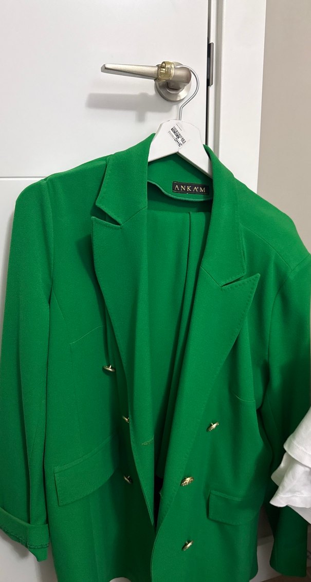 Yeşil Dokulu Kadın Blazer Ceket - Görsel 2