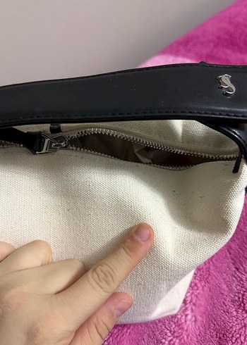 Beyaz Minimalist Fermuarlı Kadın Çantası - Görsel 5