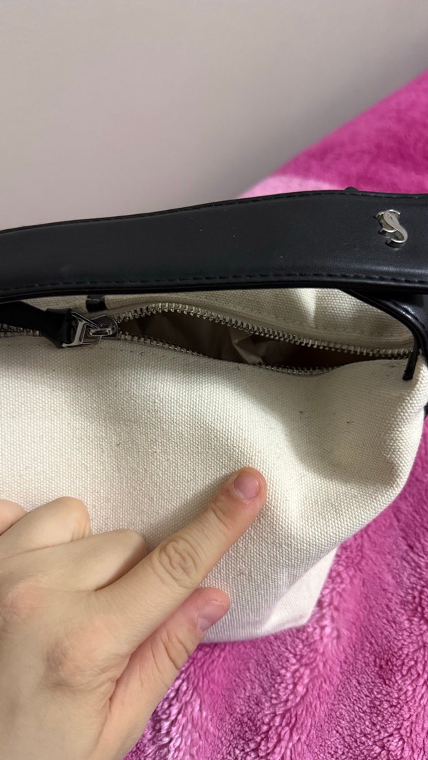 Beyaz Minimalist Fermuarlı Kadın Çantası - Görsel 5