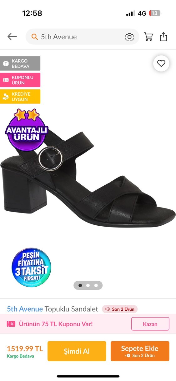 Tokalı Siyah Dolgu Topuklu Kadın Sandalet - Görsel 5