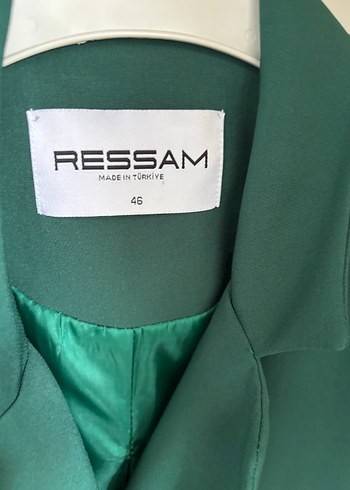 Düğmeli Yeşil Midi Kadın Blazer Ceket - Görsel 4